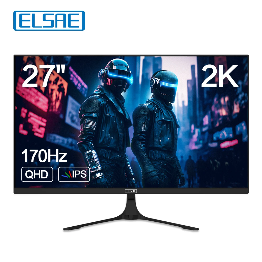 ELSAE 27-Inch Gaming Monitor with 144Hz Refresh Rate, 170Hz, 1440P IPS Screen, FreeSync, HDR, Low Blue Light, 2560x1440 QHD